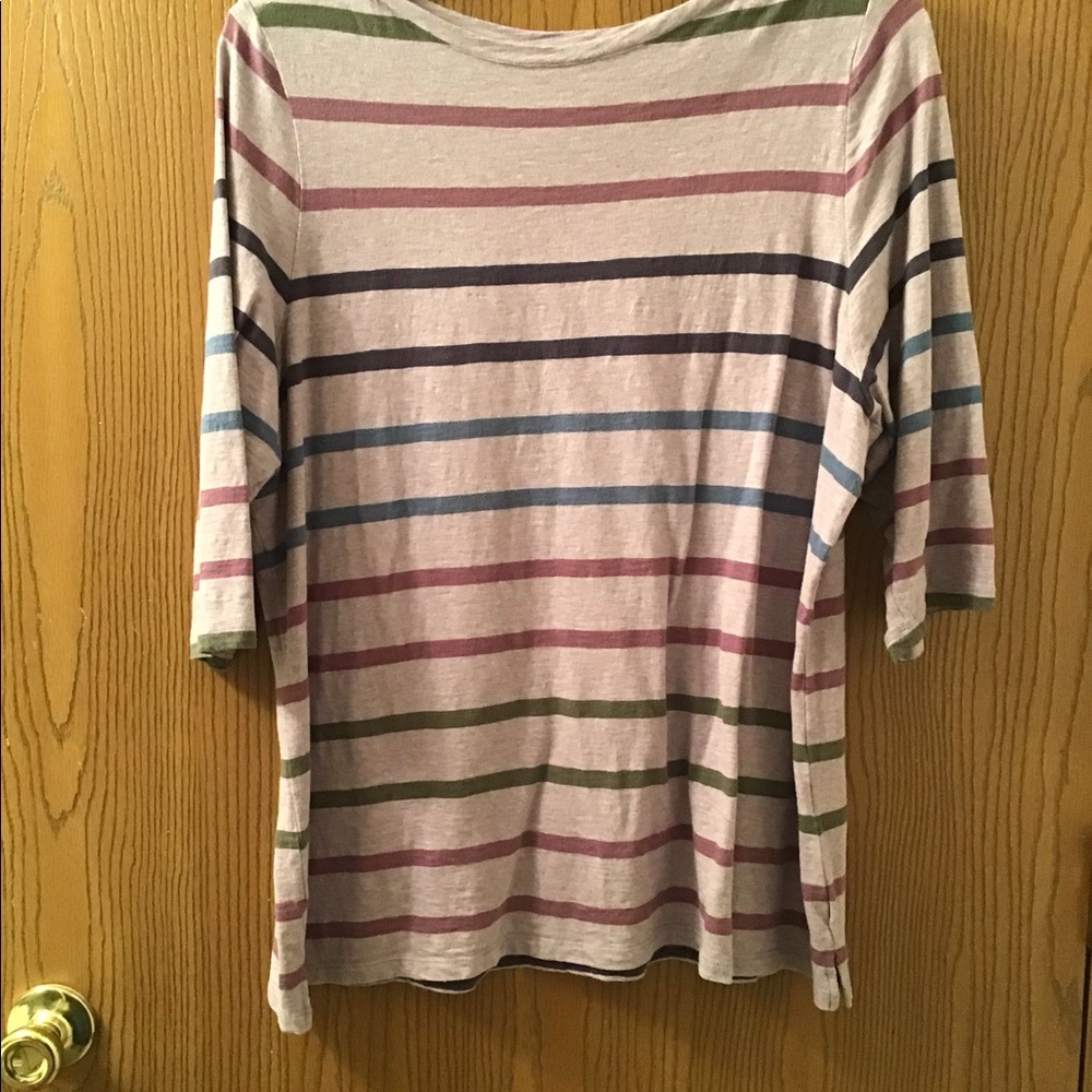 Lavender striped CJ Banks 3/4 sleeve top size 1x.